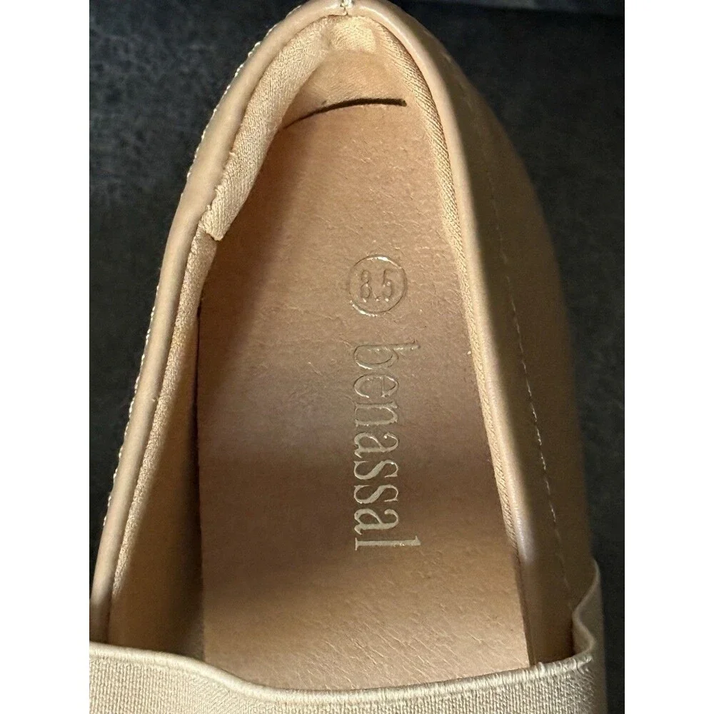 Benassal Womens Square Toe Mary Janes High Heels Dress Shoes - 8.5 Beige Tan New - Picture 12 of 17
